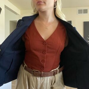 Women's Rust Button-Up Vest